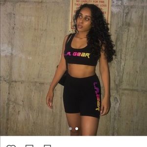 Cotton Biker short and crop top set